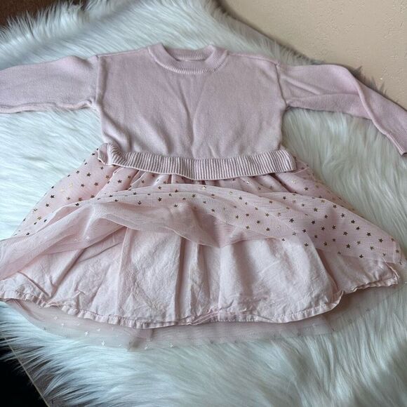 Gap Toddler 2-in-1 Sweater Tulle Dress Misty Rose Size 2 - Picture 3 of 8